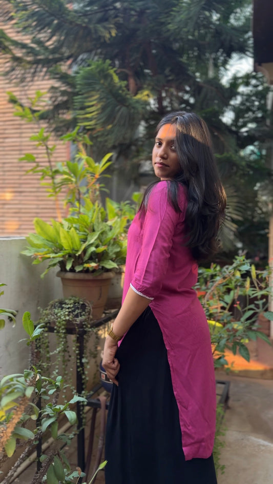 Ruksaar (Solid pink kurti)