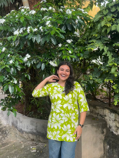 Morni  (Lime green floral top)