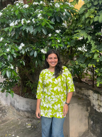 Morni  (Lime green floral top)