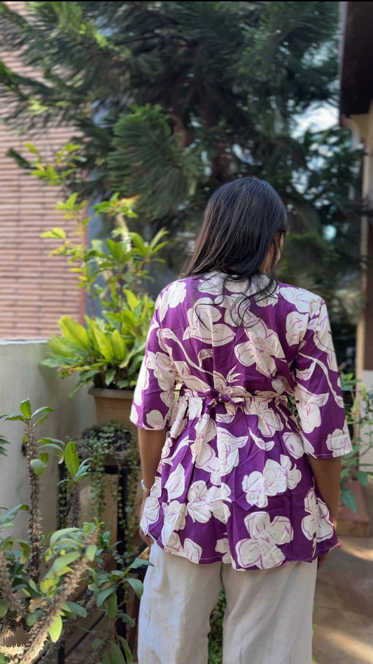Meerah  (Purple bright floral top)
