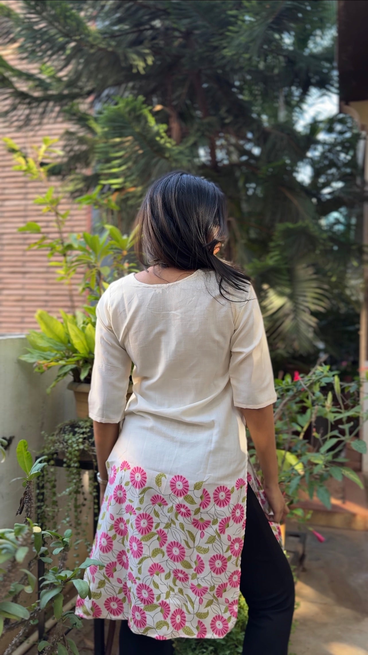 Kesari  (Off-white soft floral kurti)