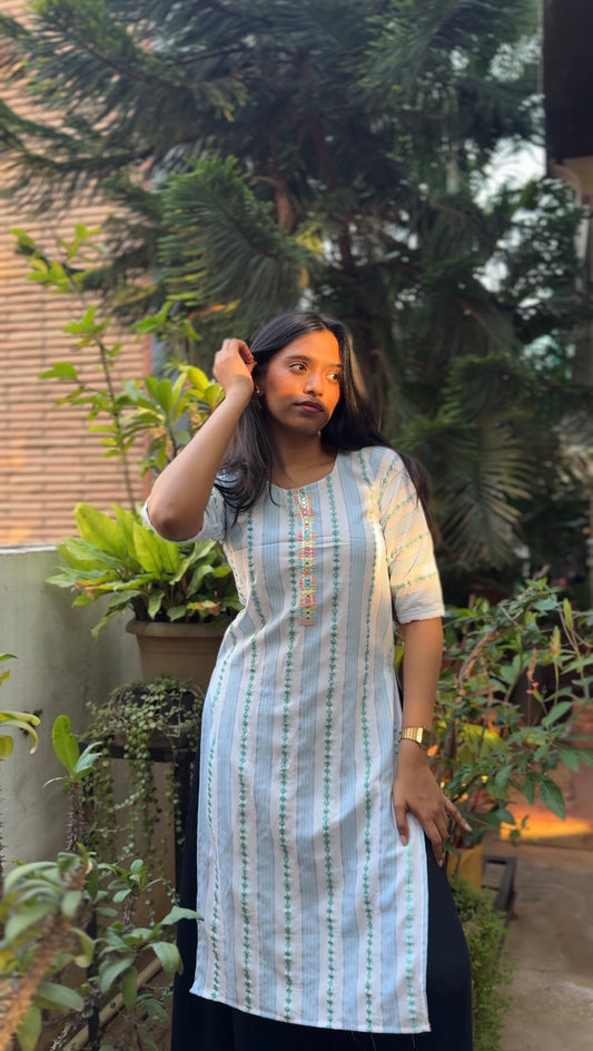 Junoon  (Soft pastel striped kurti)