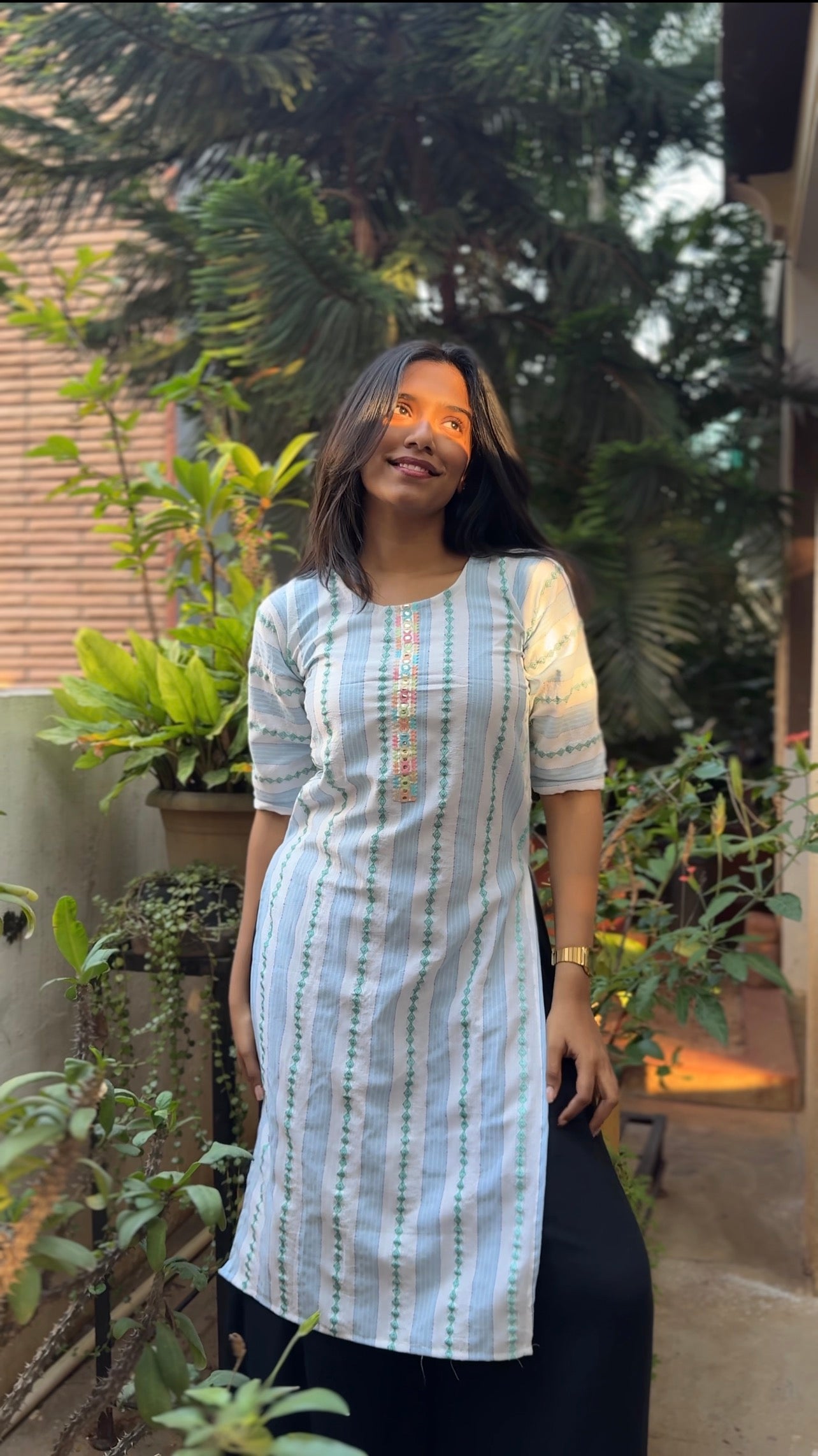 Junoon  (Soft pastel striped kurti)