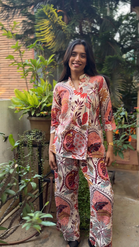 Kashish  (Warm-toned printed coord set – artistic, vibrant & effortlessly statement-making)